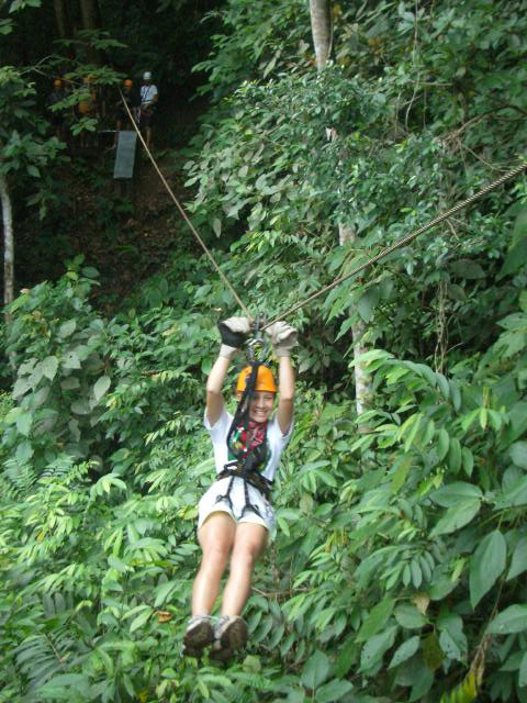 Meyer family enjoys a canopy tour in Costa Rica.