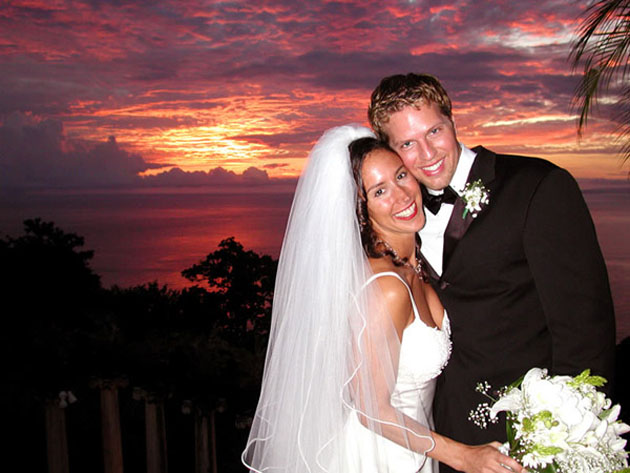 Wedding ceremony at Villas Caletas in Costa Rica.