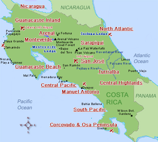 National Parks In Costa Rica Map National Parks In Costa Rica Map