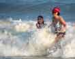 Playing in the surf